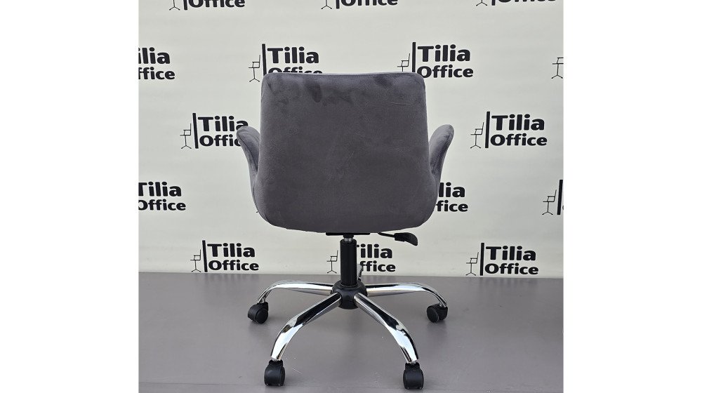 Maki Çalışma ve Çocuk Koltuğu Krom Yonca Ayak Koyu Gri